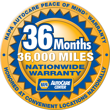 NAPA 36 Months / 36,000 Miles Warranty Badge